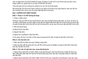 Thông tư 81/2014/TT-BTC cung cấp thông tin báo cáo dự án vay vốn được cấp bảo lãnh chính phủ