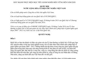 Nghị quyết 76/2014/QH13 đẩy mạnh mục tiêu giảm nghèo bền vững đến 2020