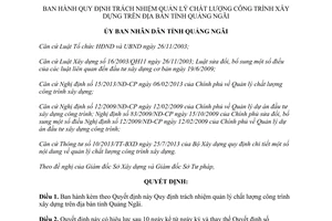 Quyết định 32/2014/QĐ-UBND quản lý chất lượng công trình xây dựng Quảng Ngãi