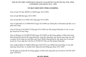 Quyết định 1386/QĐ-UBND phê duyệt điều chỉnh quy hoạch 03 loại rừng Lâm Đồng 2014 2020
