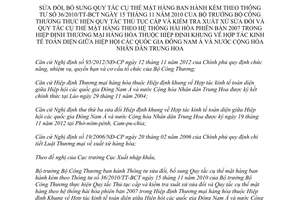 Thông tư 21/2014/TT-BCT sửa đổi 36/2010/TT-BCT Quy tắc Thủ tục cấp kiểm tra xuất xứ hệ thống hài hòa 2007