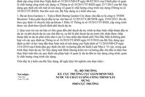 Công văn 13/BXD-GĐ 2014 xác định cấp công trình xây dựng