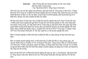 Công văn 35/BĐMDN năm 2014 bán cổ phần lần đầu khi cổ phần hóa doanh nghiệp nhà nước