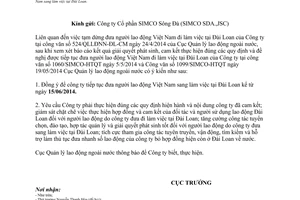 Công văn 738/QLLĐNN-ĐL-CM 2014 tiếp tục đưa người lao động Việt Nam làm việc Đài Loan