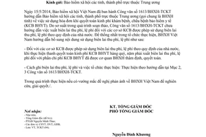 Công văn 2066/BHXH-TCKT 2014 bổ sung nội dung Công văn 1613/BHXH-TCKT