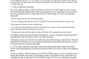 Công văn 2268/TCT-TNCN 2014 miễn giảm thuế thu nhập cá nhân bệnh hiểm nghèo