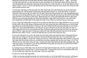 Công văn 7604/TCHQ-TXNK 2014 hướng dẫn phân tích phân loại Điều 17 128/2010/TT-BTC