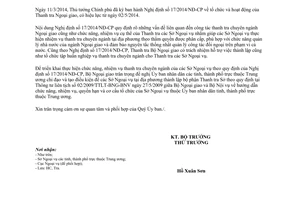 Công văn 2089/BNG-TTra năm 2014 đề nghị thành lập thanh tra sở Ngoại vụ