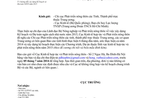 Công văn 347/KTHT-KH 2014 xây dựng Kế hoạch Dự toán ngân sách 2015 Cục Kinh tế