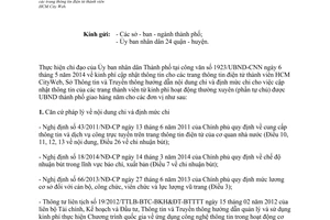 Công văn 960/STTTT-TTĐT 2014 hướng dẫn chi trang thông tin điện tử thành viên HCM City Web Hồ Chí Minh