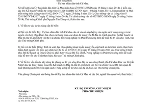 Công văn 4707/VPCP-V.III 2014 giải quyết đề nghị Ủy ban nhân dân Cà Mau