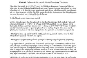 Công văn 8601/BTC-NSNN 2014 phân cấp nguồn thu để lại đầu tư các công trình tại xã