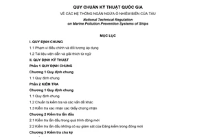 Quy chuẩn kỹ thuật quốc gia QCVN 26:2014/BGTVT về các hệ thống ngăn ngừa ô nhiễm biển của tàu