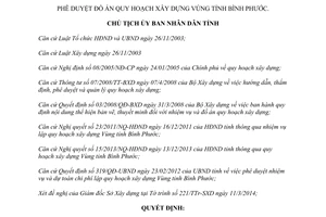 Quyết định 1426/QĐ-UBND 2014 phê duyệt đồ án quy hoạch xây dựng Bình Phước