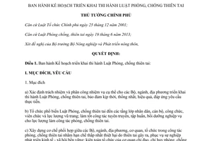 Quyết định 1061/QĐ-TTg 2014 triển khai thi hành Luật Phòng chống thiên tai