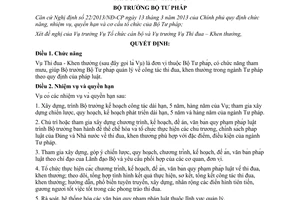 Quyết định 1536/QĐ-BTP 2014 nhiệm vụ quyền hạn cơ cấu tổ chức Vụ Thi đua Khen thưởng