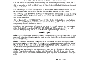 Quyết định 1357/QĐ-UBND 2014 thủ tục hành chính đăng ký kinh doanh Sở Kế hoạch Đầu tư Ninh Thuận