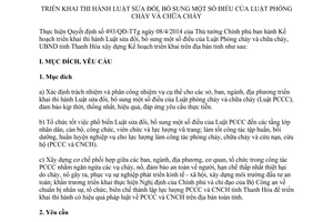 Kế hoạch 75/KH-UBND 2014 về thi hành Luật Phòng cháy và chữa cháy sửa đổi tỉnh Thanh Hóa