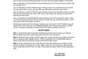 Quyết định 1356/QĐ-UBND 2014 thủ tục hành chính đăng ký doanh nghiệp Sở Kế hoạch Đầu tư Ninh Thuận