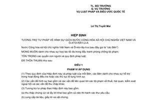 Thông báo 16/2017/TB-LPQT hiệu lực Hiệp định tương trợ tư pháp về hình sự Việt Nam Ôxtrâylia