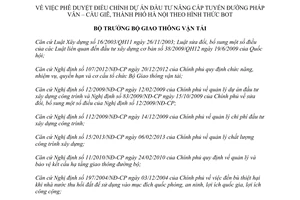 Quyết định 2548/QĐ-BGTVT 2014 Điều chỉnh dự án đầu tư nâng cấp tuyến đường Pháp Vân Cầu Giẽ Hà Nội