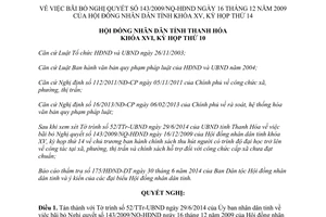 Nghị quyết 86/2014/NQ-HĐND bãi bỏ Nghị quyết 143/2009/NQ-HĐND Thanh Hóa