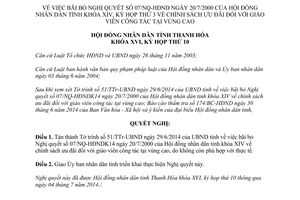 Nghị quyết 87/2014/NQ-HĐND bãi bỏ Nghị quyết 07/NQ-HĐND ưu đãi giáo viên công tác vùng cao Thanh Hóa