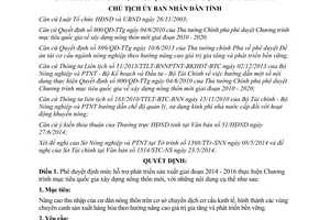 Quyết định 2144/QĐ-UBND 2014 mức hỗ trợ phát triển sản xuất 2014 2016 xây dựng nông thôn mới Bình Định