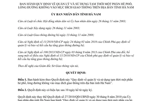 Quyết định 21/2014/QĐ-UBND quản lý sử dụng tạm thời một phần hè phố không vào mục đích giao thông Hà Nam