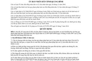 Quyết định 11/2014/QĐ-UBND sửa đổi hệ thống hóa văn bản quy phạm theo 22/2007/QĐ-UBND Quảng Bình