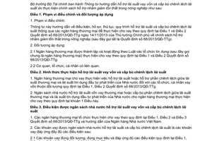 Thông tư 89/2014/TT-BTC hỗ trợ lãi suất vay vốn cấp bù chênh lệch lãi suất giảm tổn thất nông nghiệp