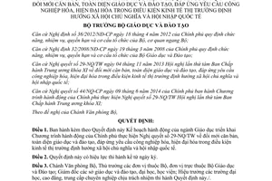 Quyết định 2653/QĐ-BGDĐT 2014 thực hiện 29-NQ/TW đổi mới giáo dục đào tạo