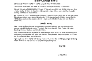 Nghị quyết 11/2014/NQ-HĐND quyết toán thu chi ngân sách nhà nước 2013 Quảng Trị thí điểm không tổ chức Hội đồng