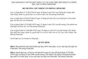 Quyết định 673/QĐ-VPCP 2014 Quy chế tổ chức hội nghị Chính phủ Thủ tướng