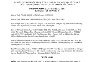 Nghị quyết 11/2014/NQ-HĐND mức thu kỹ thuật chụp CT Scanner 64 dãy chụp cộng hưởng từ Hưng Yên