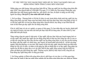 Chỉ thị 05/CT-UBND đào tạo nghề cho lao động nông thôn Cà Mau 2020 2014