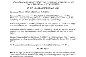 Quyết định 1588/QĐ-UBND 2014 Quy hoạch xây dựng vùng tỉnh Quảng Ninh đến 2030 tầm nhìn 2050 ngoài 2050