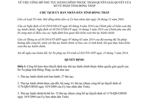 Quyết định 675/QĐ-UBND-HC 2014 thủ tục hành chính mới sửa đổi bãi bỏ Sở Tư pháp Đồng Tháp