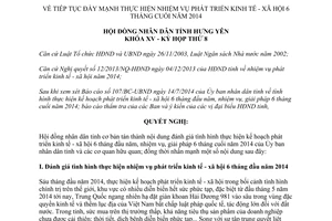 Nghị quyết 05/2014/NQ-HĐND nhiệm vụ phát triển kinh tế xã hội 6 tháng cuối 2014 Hưng Yên