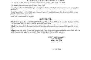 Quyết định 2022/QĐ-UBND 2014 bãi bỏ Quyết định 86/2008/QĐ-UBND Cần Thơ