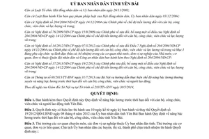 Quyết định 11/2014/QĐ-UBND nâng bậc lương trước thời hạn cán bộ công chức viên chức người lao động Yên Bái