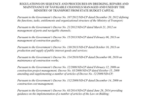 Circular No. 28/2014/TT-BGTVT repairs maintenance of navigable channels used from state budget capital