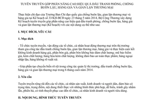 Kế hoạch 7105/KH-BCT 2014 tuyên truyền phòng chống buôn lậu hàng giả gian lận thương mại