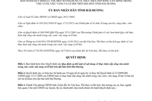 Quyết định 17/2014/QĐ-UBND nếp sống văn minh việc cưới tang lễ hội Hải Dương