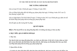 Quyết định 1267/QĐ-TTg 2014 phê duyệt Đề án xây dựng Bộ pháp điển