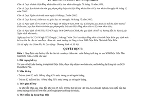 Quyết định 18/2014/QĐ-UBND hỗ trợ tiền ăn trẻ em Làng trẻ SOS Điện Biên Phủ tỉnh Điện Biên