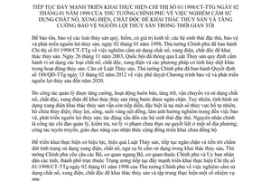 Chỉ thị 19/CT-TTg 2014 thực hiện 01/1998/CT-TTg nghiêm cấm sử dụng chất nổ khai thác thủy sản