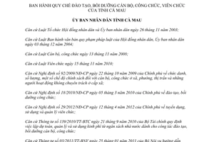 Quyết định 20/2014/QĐ-UBND Quy chế đào tạo bồi dưỡng cán bộ công viên chức Cà Mau