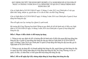 Thông tư 24/2014/TT-BCT hướng dẫn 42/2014/NĐ-CP quản lý hoạt động bán hàng đa cấp