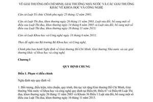Nghị định 78/2014/NĐ-CP Giải thưởng Hồ Chí Minh Giải thưởng Nhà nước khoa học công nghệ